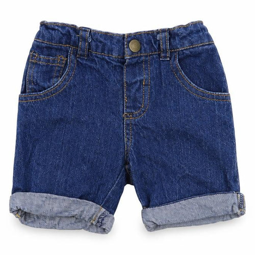 Primark Baby Blue  Cotton Cropped Trousers Size 9-12 Months  Snap