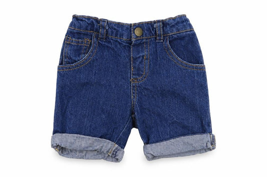 Front view of Primark Baby Blue Cotton Cropped Trousers, size 9-12, Months Snap