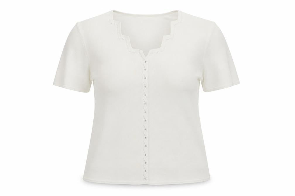 Front view of Roman women’s white v-neck viscose jumper, size L