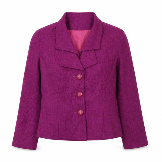 Front view of Autonomy women’s purple jacket, size UK 8