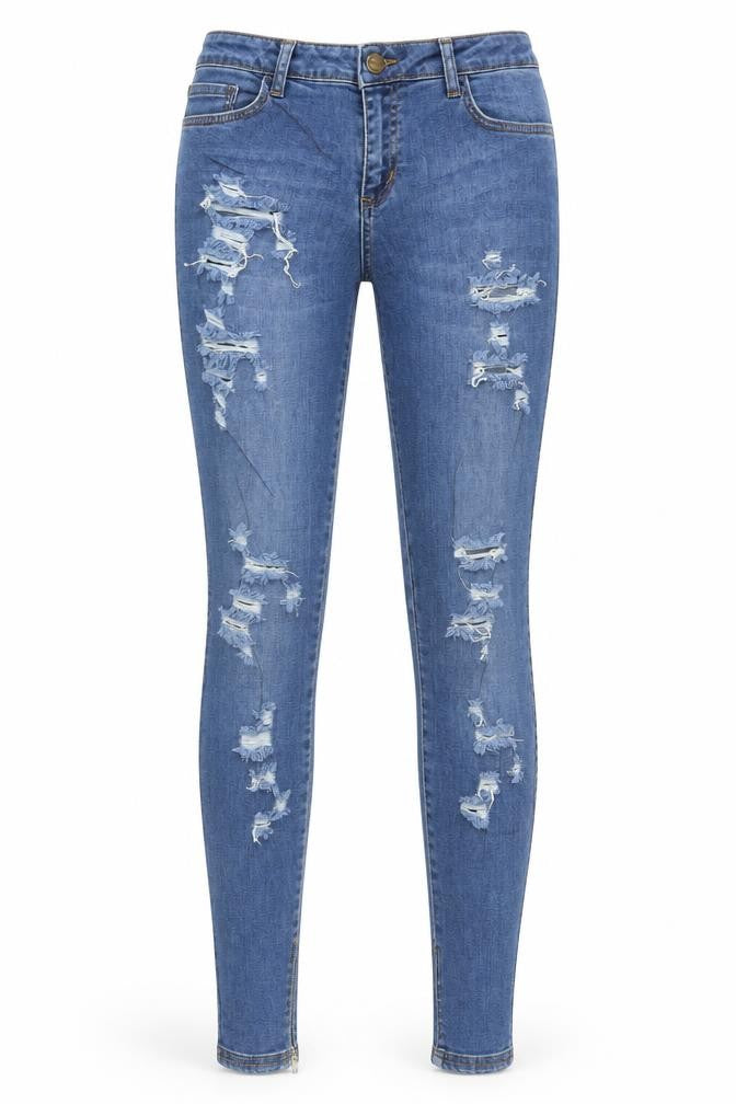 EMULATE Womens Blue  Cotton Skinny Jeans Size 34 in L32 in Regular Button