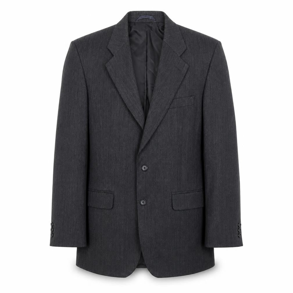 Front view of Scott International men’s grey polyester jacket suit jacket, size 40
