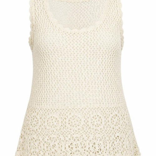 Peacocks Womens White Round Neck  Acrylic Vest Jumper Size 12