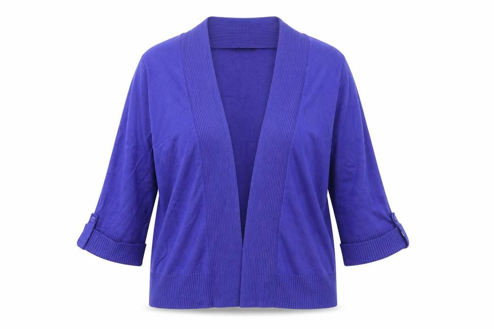 M&Co Womens Blue V-Neck  Viscose Cardigan Jumper Size S