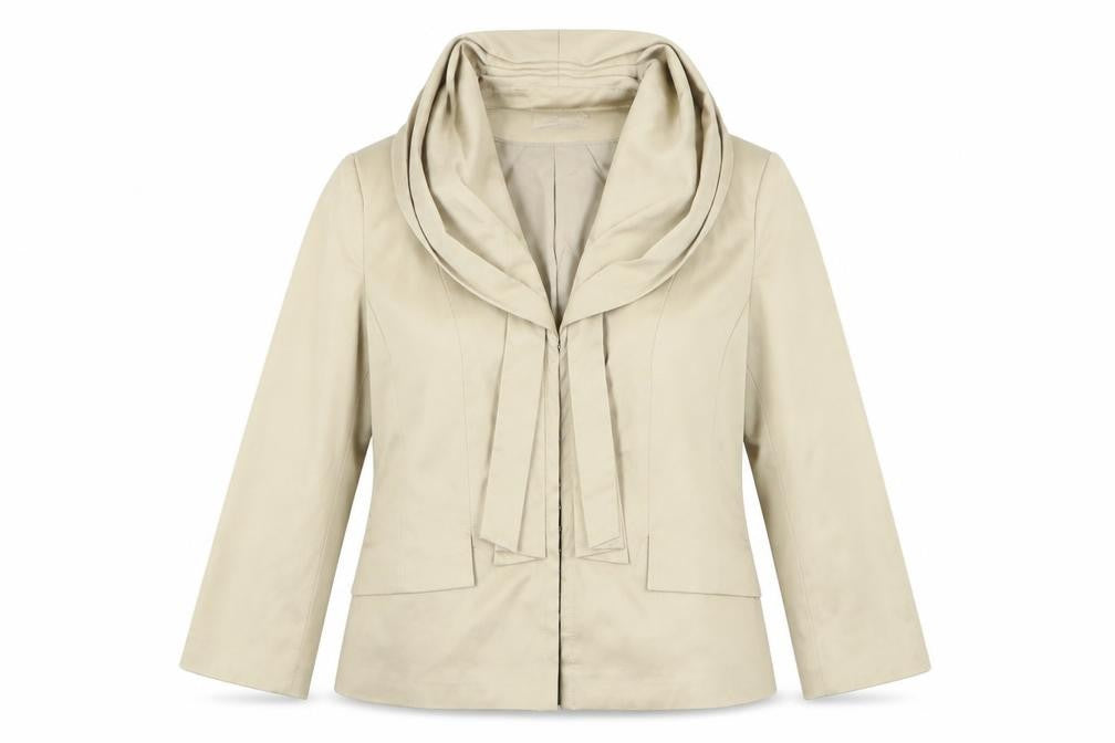 HEINE Womens Gold  Polyester Jacket Suit Jacket Size 14