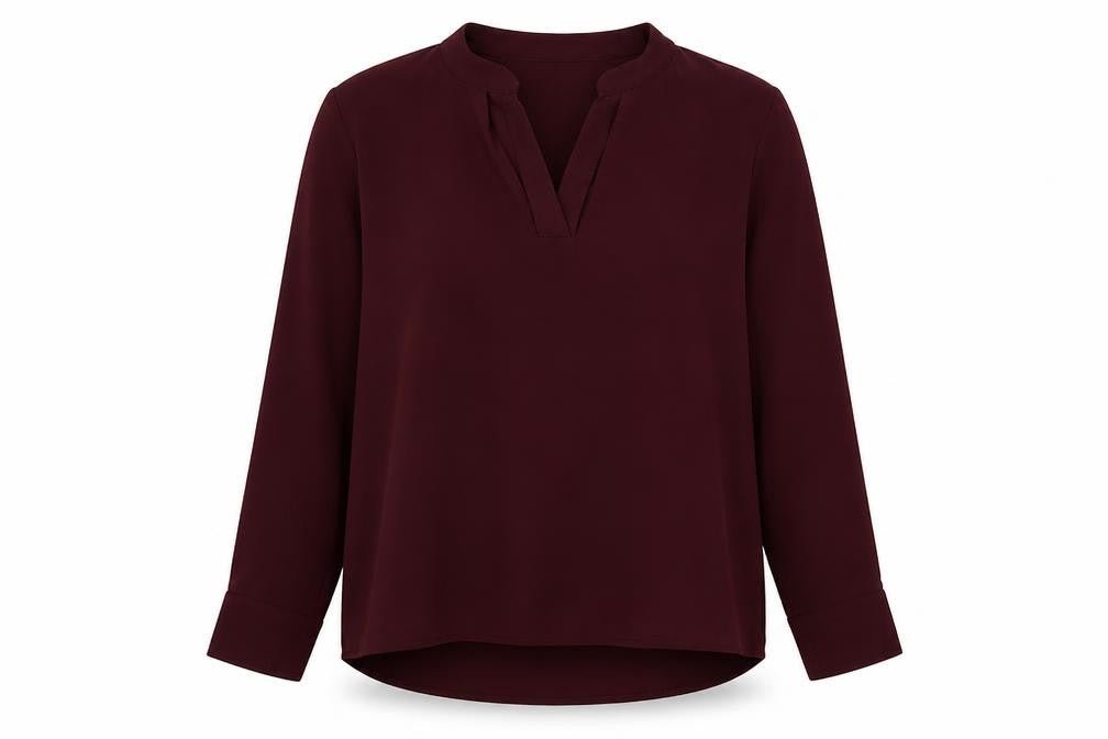 Scarlet Roos Womens Purple  Polyester Basic Blouse Size 4 V-Neck