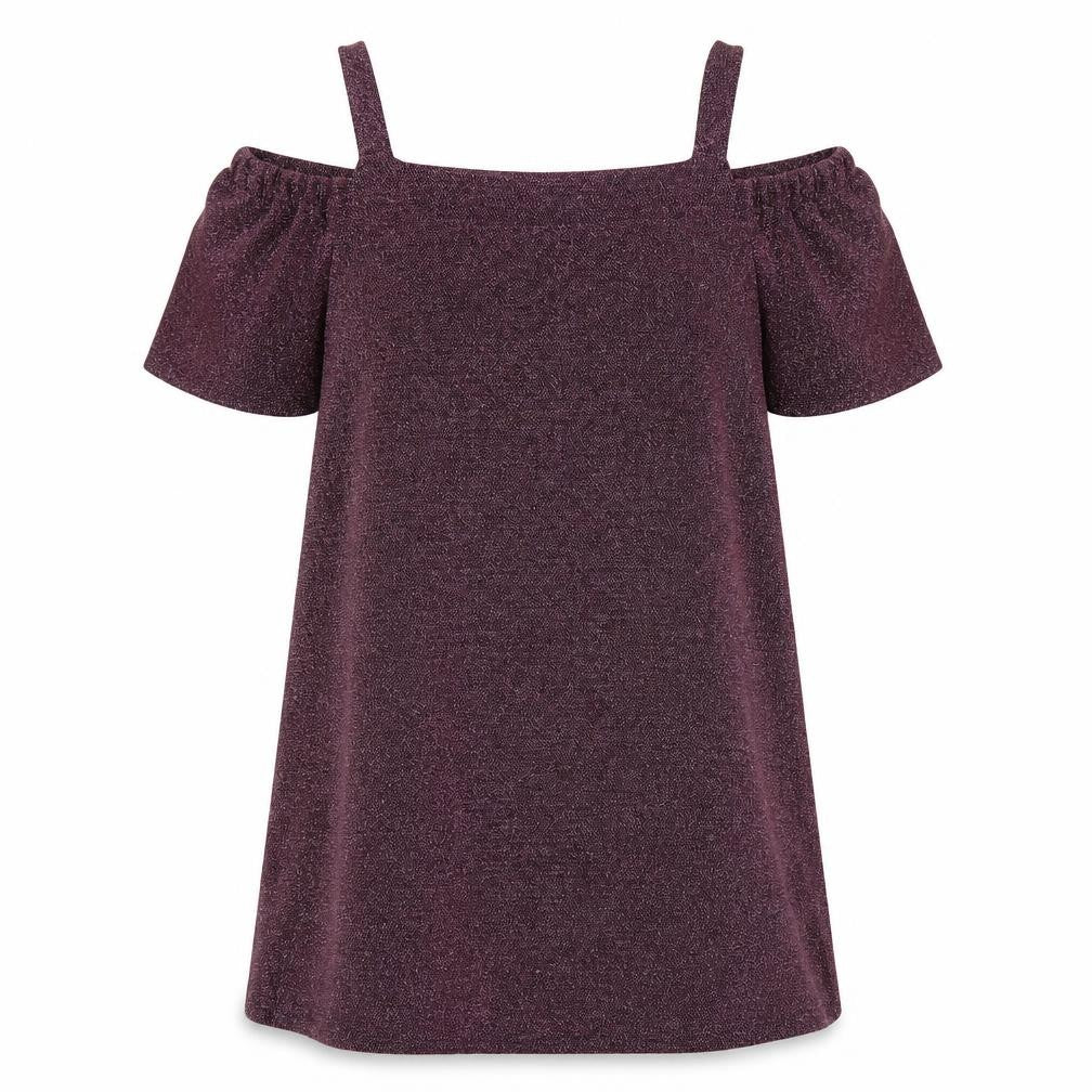 Front view of New Look women’s pink nylon shift, size UK 6, square neck pullover