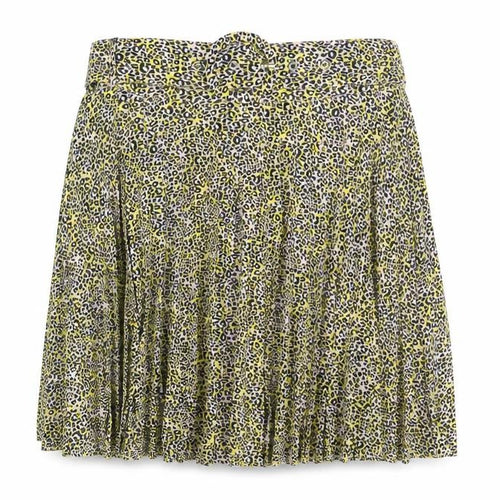 Topshop Womens Yellow Floral Polyester Pleated Skirt Size 6
