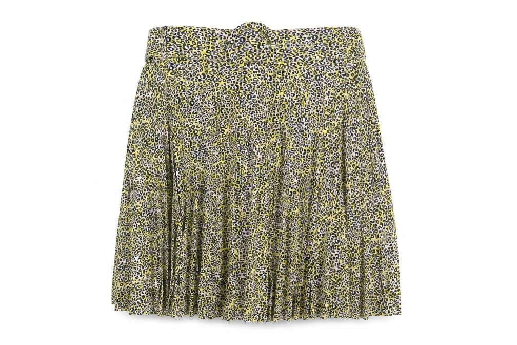 Topshop Womens Yellow Floral Polyester Pleated Skirt Size 6