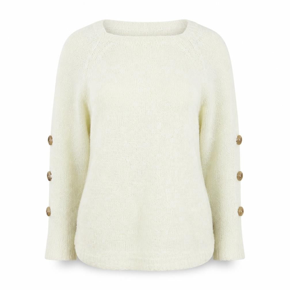 Charter Club Womens Ivory Round Neck  Acrylic Pullover Jumper Size 8