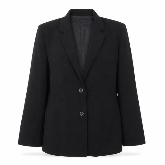 Front view of Classics moder women’s black polyester jacket suit jacket, size UK 10