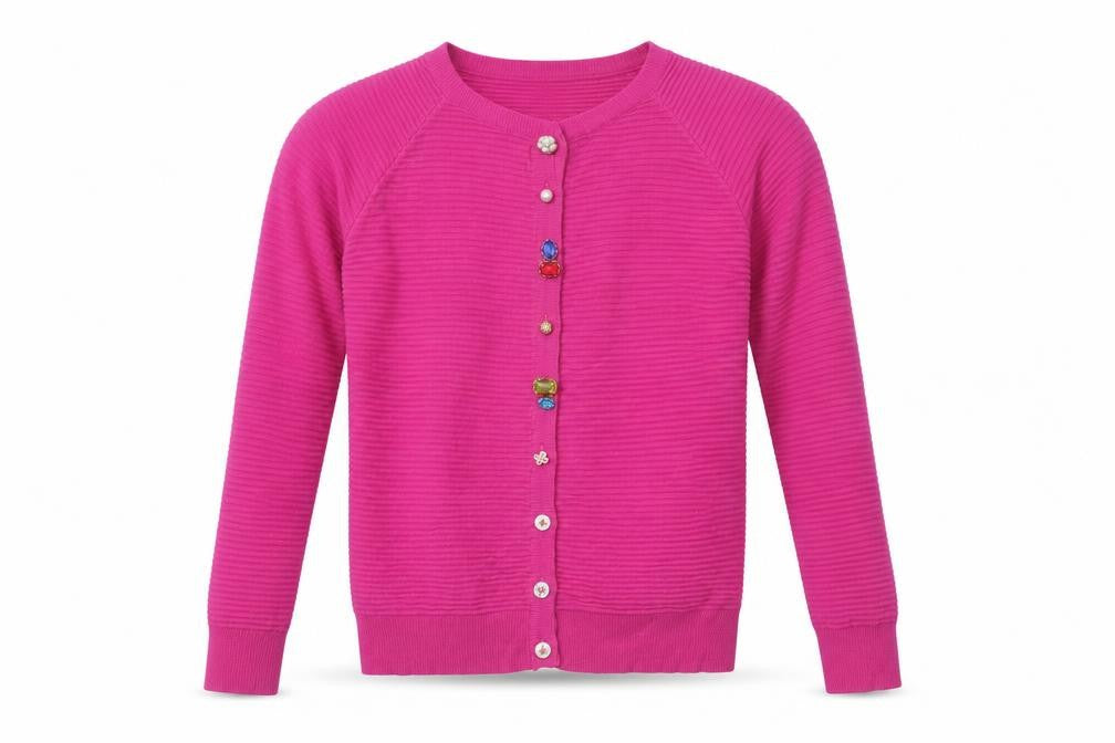 d.e,c.k. Womens Pink Round Neck  Viscose Cardigan Jumper Size S