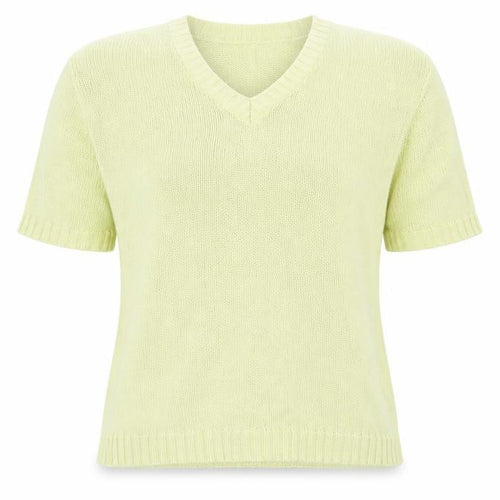 Preworn Womens Yellow V-Neck  Cotton Pullover Jumper Size 14   - 14-16