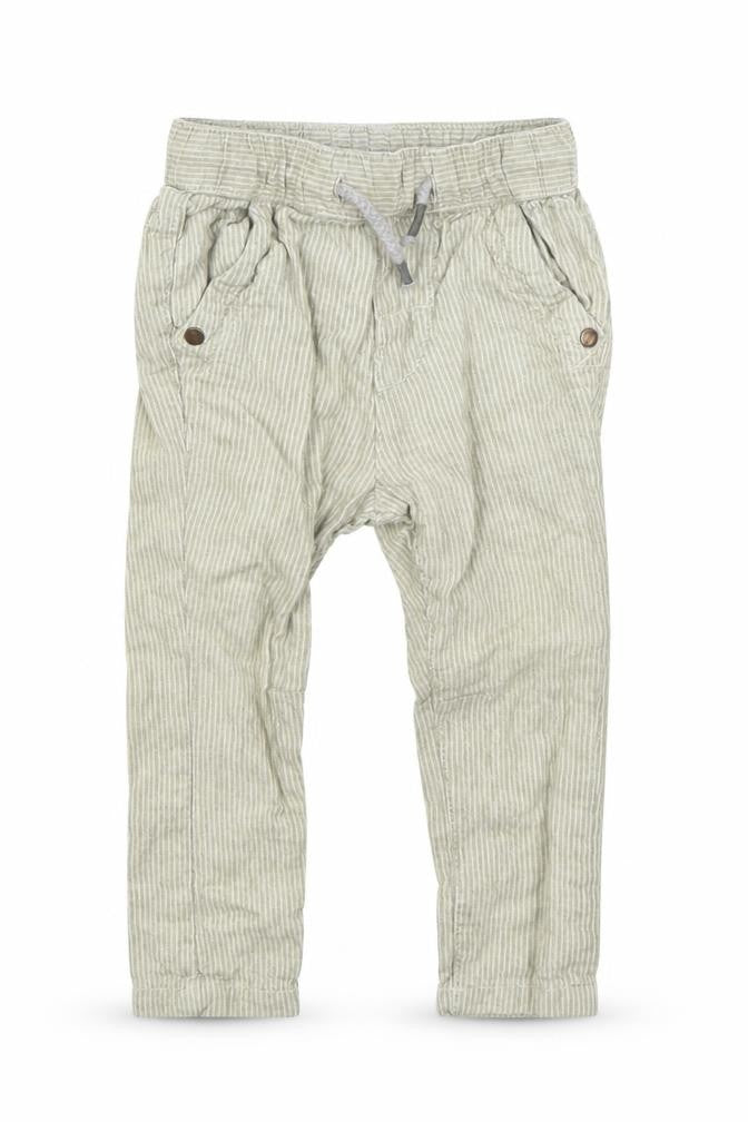 NEXT Boys Beige Striped Linen Jogger Trousers Size 6-9 Months