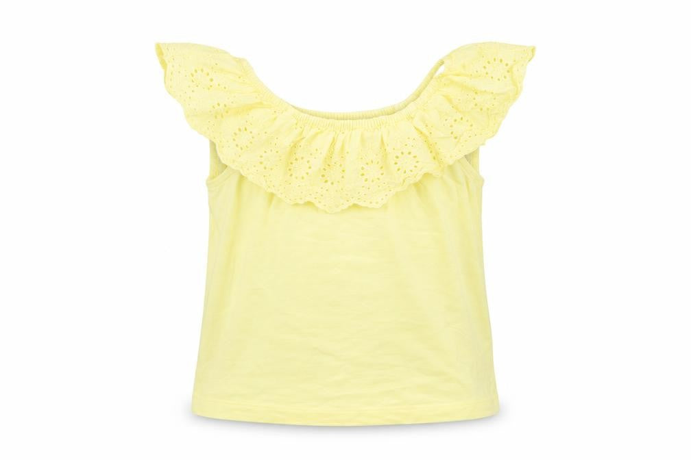 Dunnes Stores Girls Yellow  Cotton Basic T-Shirt Size 7-8 Years Boat Neck Pullover