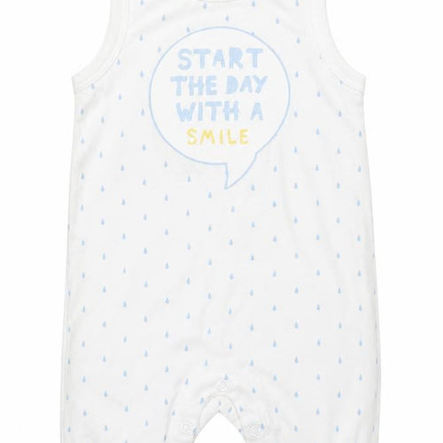 H&M Baby White  100% Cotton Babygrow One-Piece Size 3-6 Months   - Start the day with a smile