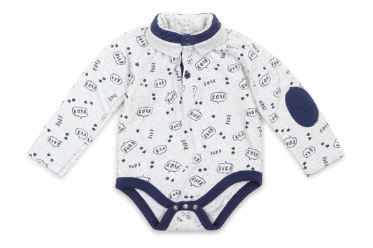 Preworn Boys Grey  Polyester Babygrow One-Piece Size 3-6 Months   - Roar