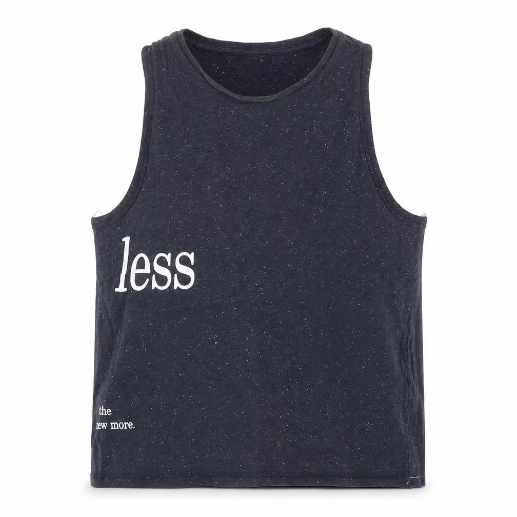 Front view of Primark women’s blue cotton basic tank, size UK 8, scoop neck - less is more