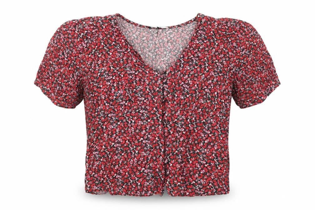 SHEIN Womens Multicoloured Floral Polyester Basic Blouse Size 6 Off the Shoulder