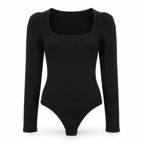 Little Mistress Womens Black  Cotton Bodysuit One-Piece Size 6