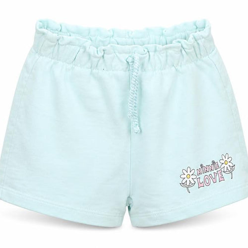 Zara Girls Blue  Cotton Cropped Trousers Size 18-24 Months  Drawstring - Minnie Love Sweat Shorts