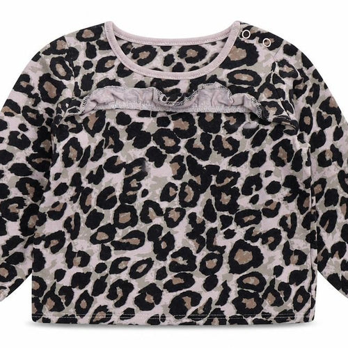 NEXT Girls Pink Animal Print Cotton Basic T-Shirt Size 3-6 Months Crew Neck Pullover