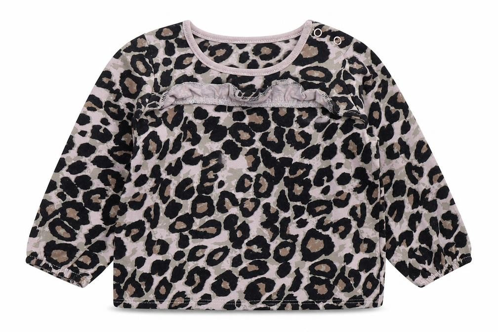 NEXT Girls Pink Animal Print Cotton Basic T-Shirt Size 3-6 Months Crew Neck Pullover