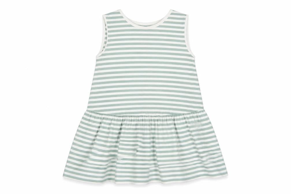ASOS Womens Green Striped Polyester Jersey Tank Size 8 Crew Neck - Peplum
