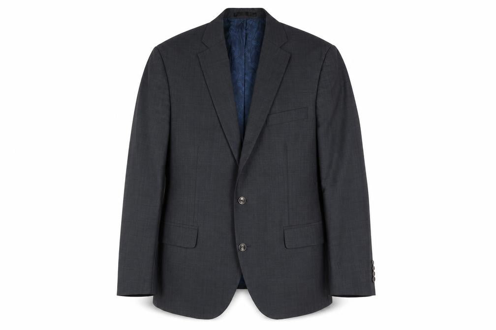 Front view of Jeo Ferrer men’s grey wool jacket suit jacket, size 42