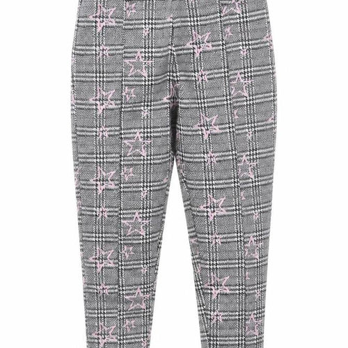 Matalan Girls Pink Houndstooth Polyester Carrot Trousers Size 9 Months  Regular