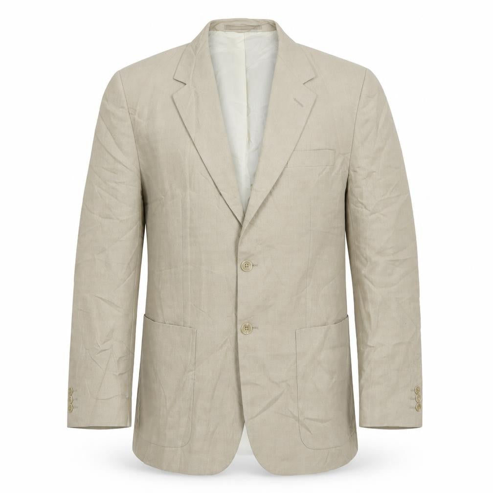 Front view of Wellington men’s beige polyester jacket suit jacket, size 40