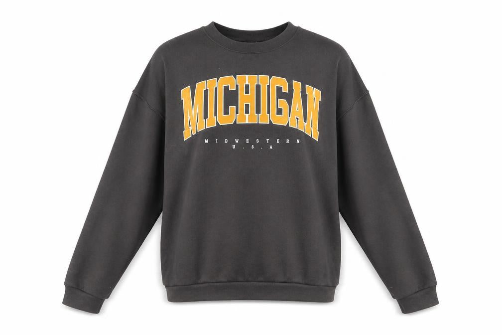 Front view of Missguided women’s brown cotton pullover sweatshirt, size S, pullover