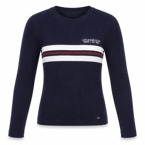 Pull&Bear Womens Blue Crew Neck  Cotton Pullover Jumper Size M   - Cropped
