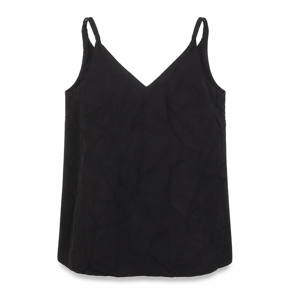 Papaya Womens Black  Polyester Basic Tank Size 8 V-Neck