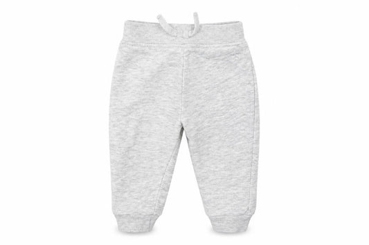 Front view of Dunnes boys’ grey cotton jogger leggings, size 6-9, months