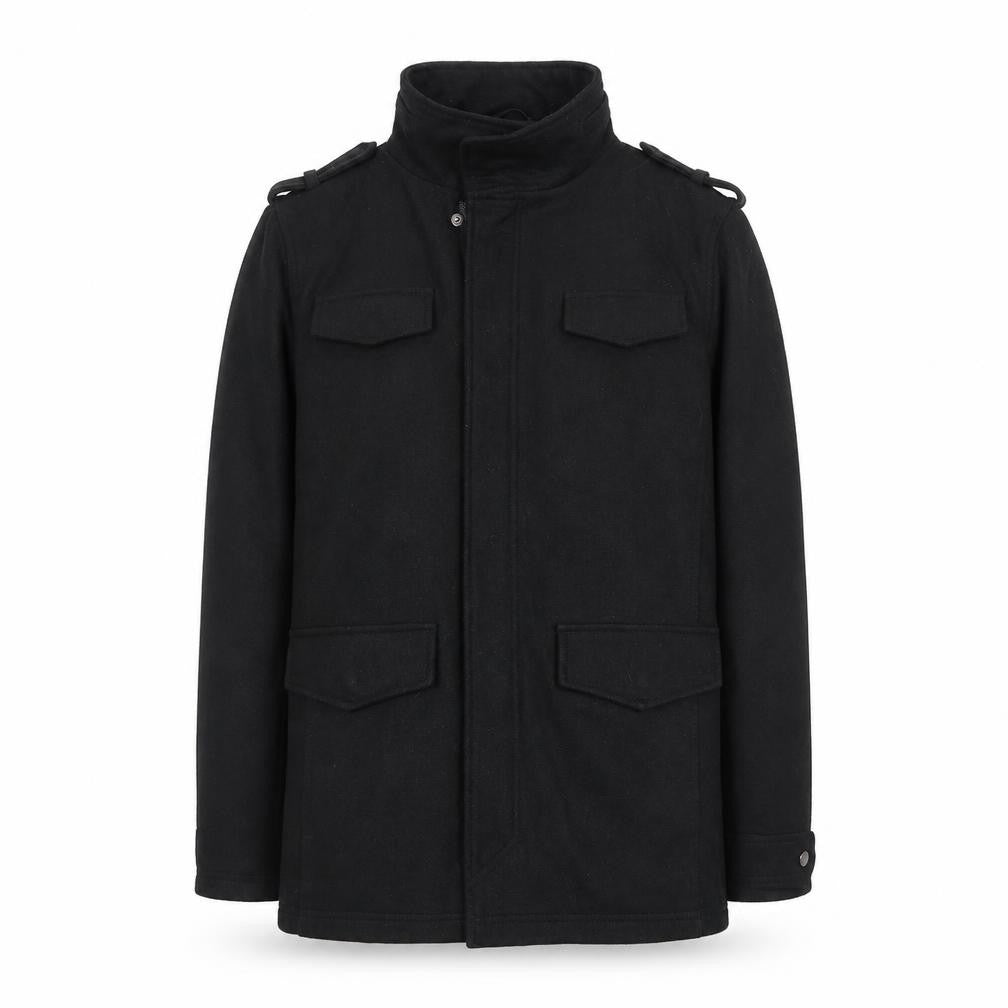 Front view of New Look women’s black overcoat coat, size S