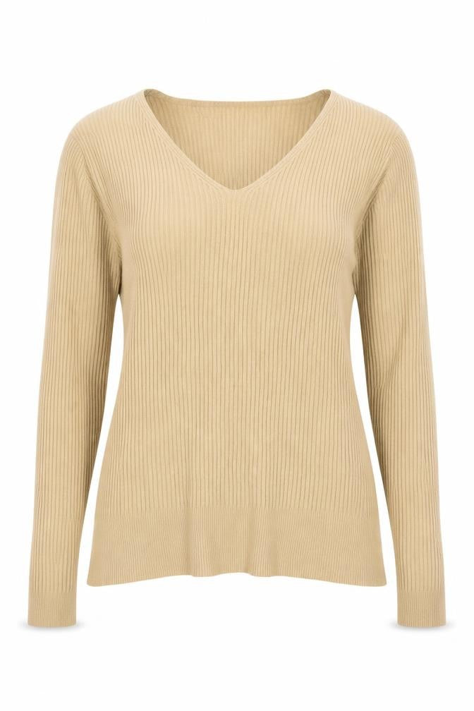 Front view of Primark women’s brown round neck viscose jumper, size M