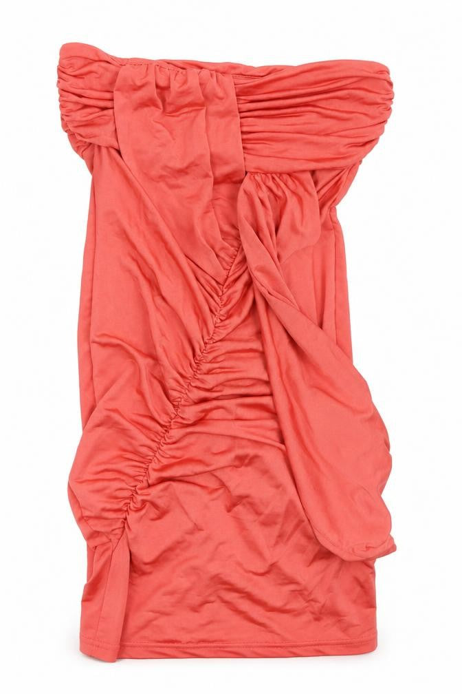 Front view of ASOS women’s pink polyester mini, size UK 6, sweetheart pullover