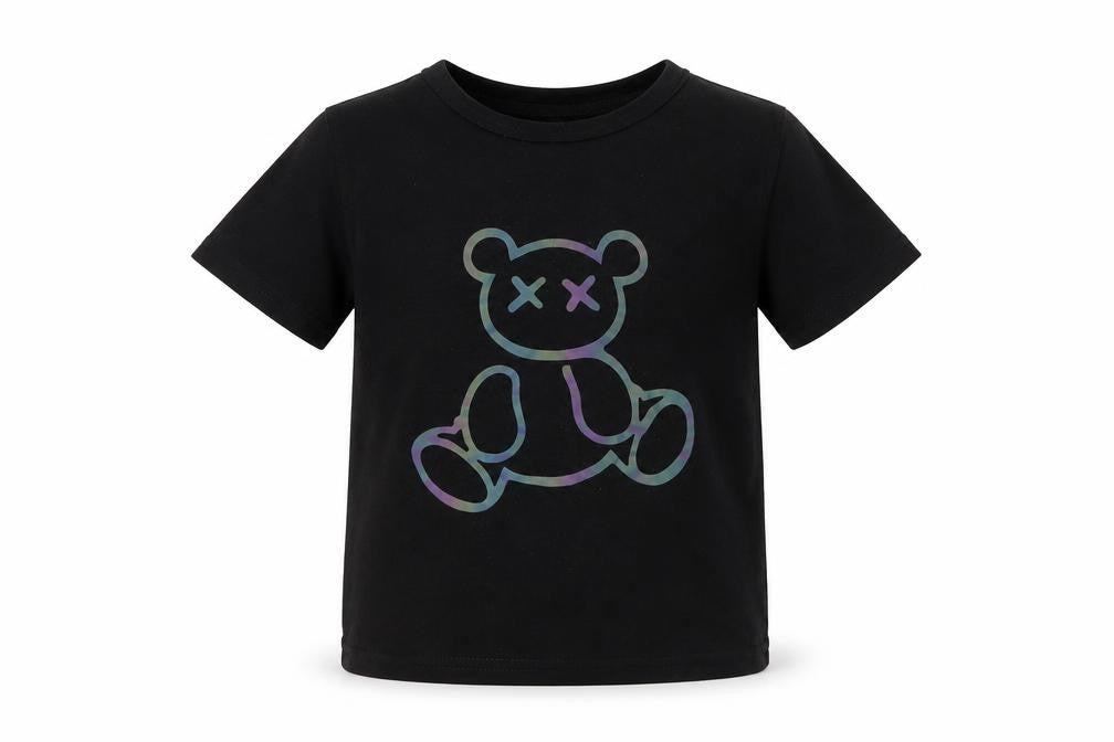 SHEIN Boys Black  Polyester Basic T-Shirt Size 5 Years Round Neck