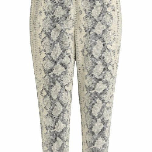 VERO MODA Womens Beige Animal Print Polyester Jogger Trousers Size 8 L29 in Regular
