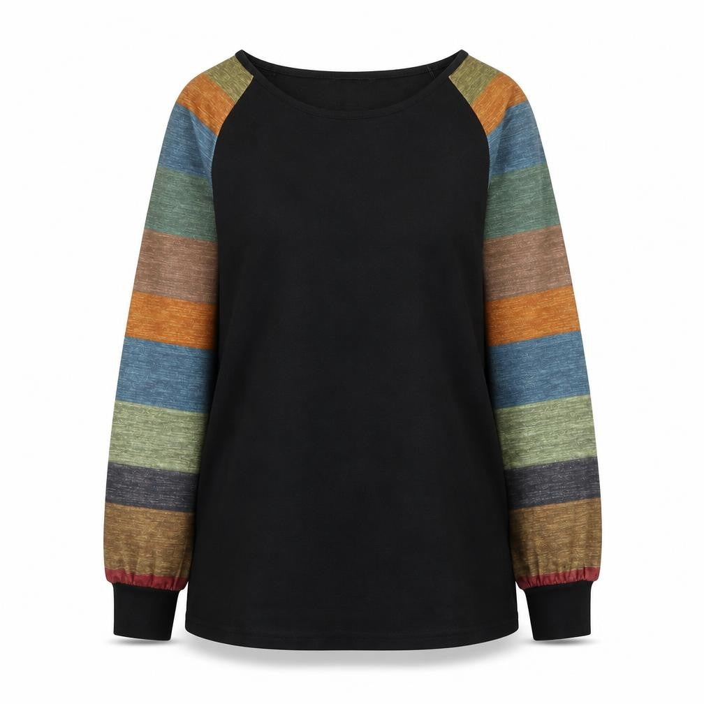 Front view of SHEIN women’s black cotton pullover sweatshirt, size S, pullover