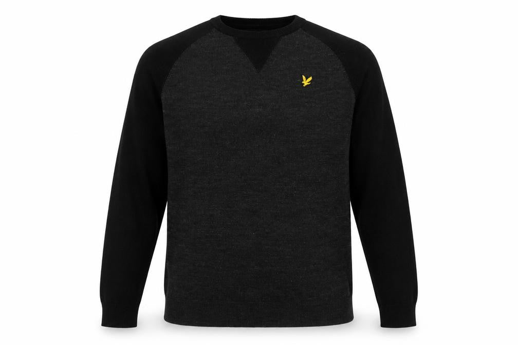 Brave Soul Mens Black Round Neck  Acrylic Pullover Jumper Size M