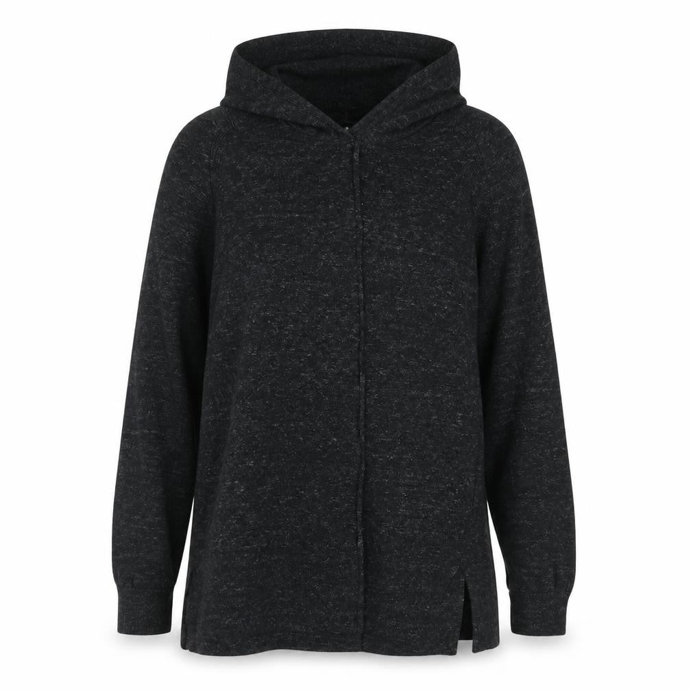 Front view of Gap women’s grey cotton pullover hoodie, size M