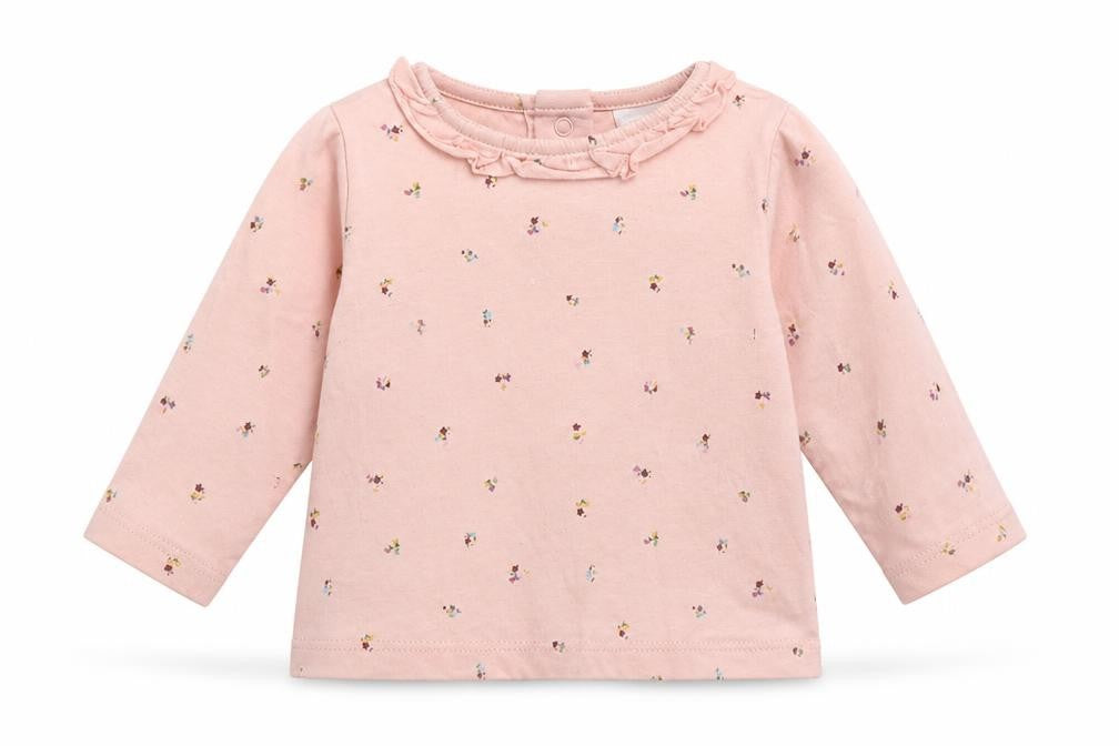 NEXT Girls Pink Geometric Cotton Basic T-Shirt Size 3-6 Months Round Neck