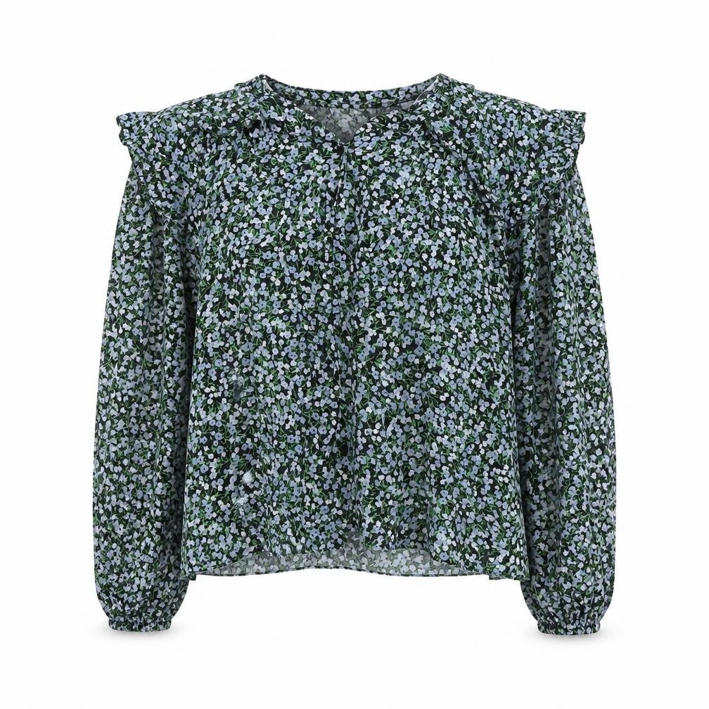 New Look Womens Multicoloured Floral Viscose Basic Button-Up Size 8 Round Neck