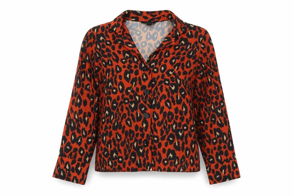 New Look Womens Multicoloured Animal Print Polyester Basic Blouse Size 8 Collared