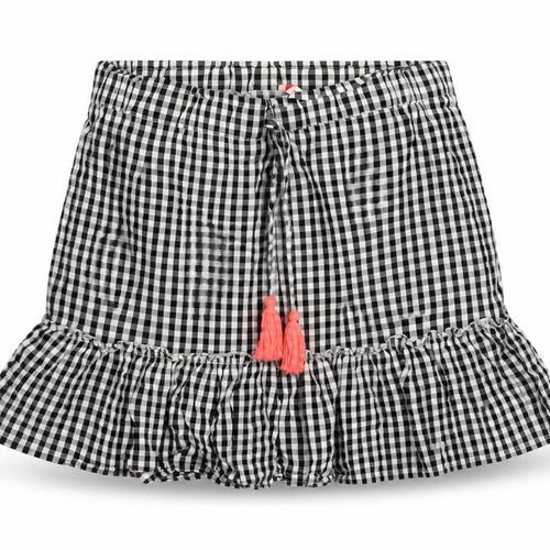 khushi Womens Black Check Cotton Flare Skirt Size M