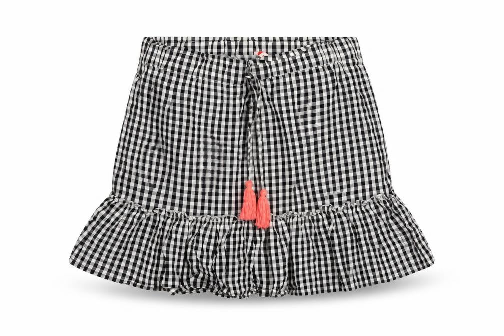 khushi Womens Black Check Cotton Flare Skirt Size M