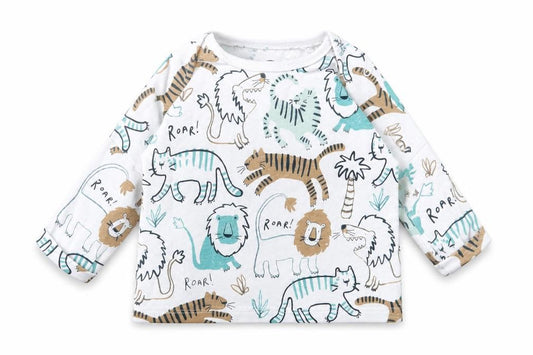 Front view of Next Baby Multicoloured Geometric Cotton Basic Casual, size 0-3, Months Crew Neck Button