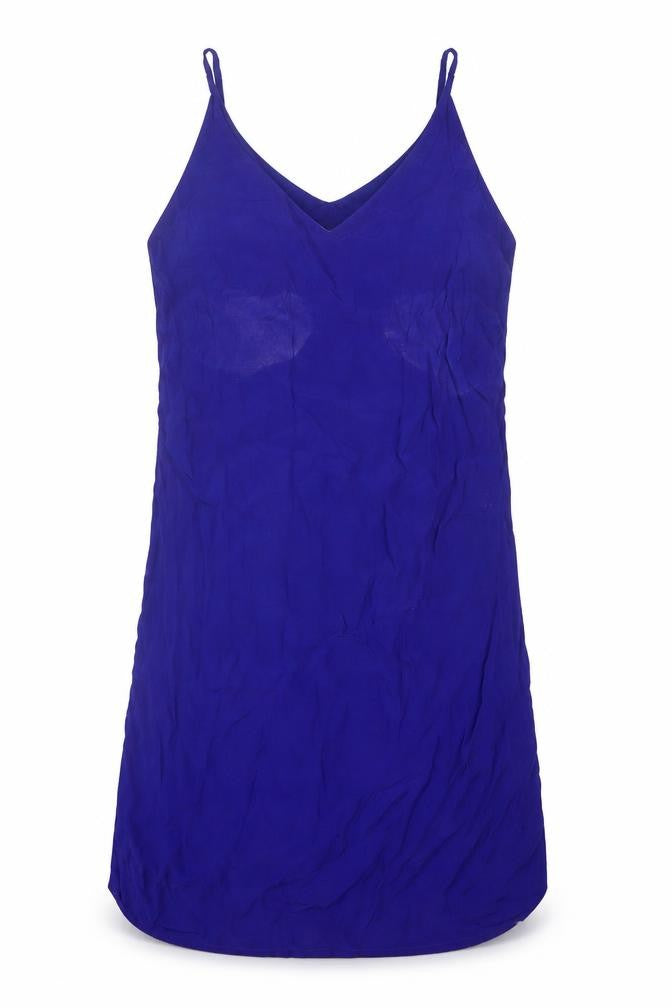 Front view of Papaya women’s blue viscose a-line, size UK 12, v-neck pullover